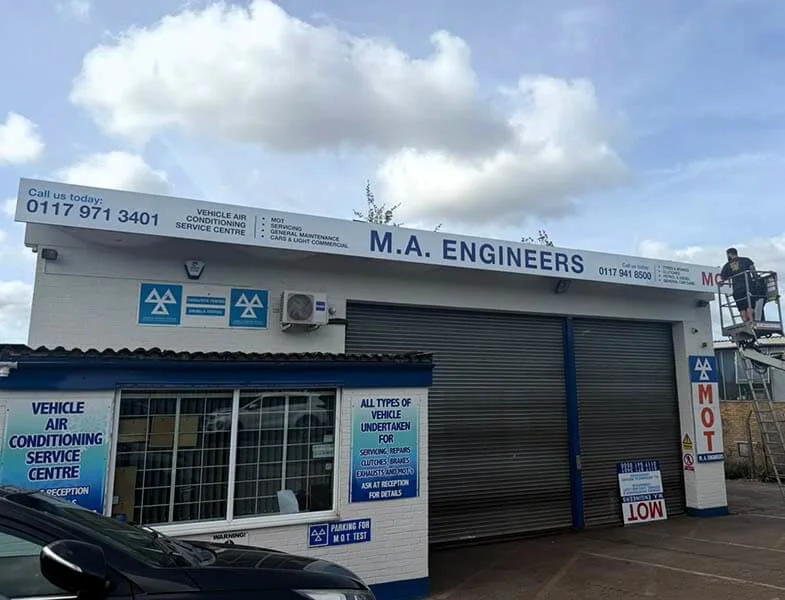The new M.A. Engineers fascia taking shape
